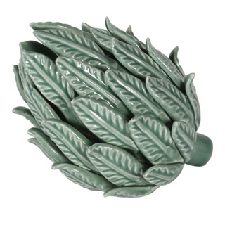 A soft mint green ceramic artichoke ornament with sculptural detail. A playful yet elegant decorative piece for shelves, trays, or tablescapes. Available at Lily Bloom, Gorey or online at www.lilybloom.ie.