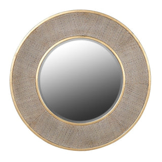Beaumont Round Natural Rattan Wall Mirror with warm woven-look frame for hallway, bedroom or living room styling at Lily Bloom