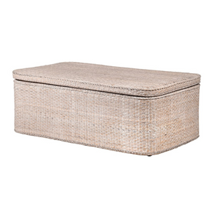 Bermuda White-wash Rattan Coffee Table Storage Chest with Tray nationwide delivery www.lilybloom.ie
