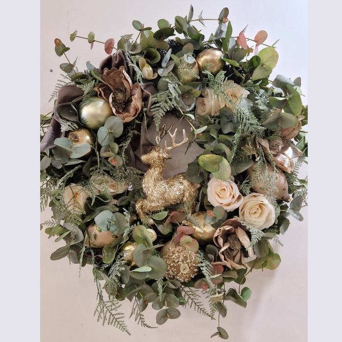 Bespoke Gold & Cream Christmas Wreath