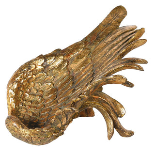 Birdswing Wine Bottle Holder – sculptural gold feathered design, available at Lily Bloom, Gorey, Ireland