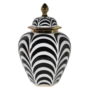Black & White Lidded Jar nationwide delivery www.lilybloom.ie