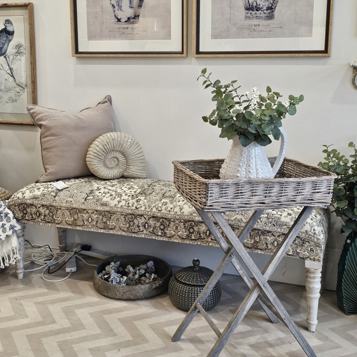 Blue Turkish Rug Pattern Bench Lily Bloom Interiors