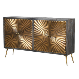 Brass Sunburst 4 Drawer Sideboard nationwide delivery www.lilybloom.ie