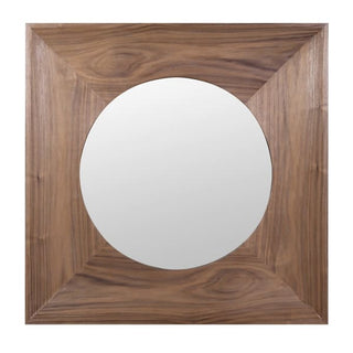 Cabinteely Walnut Square Wall Mirror with warm walnut finish for hallway, bedroom or living room styling at Lily Bloom