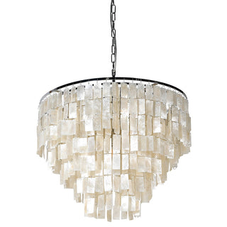 Chandelier with shell-like design on a white background