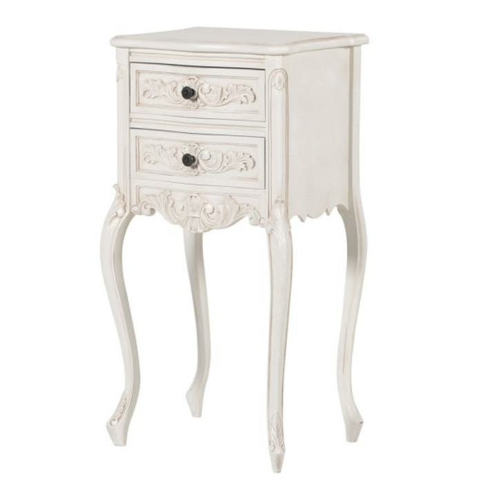 French Country Chic 2 Drawer Bedside Table