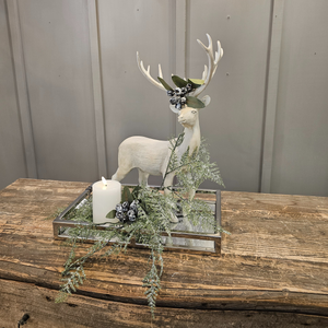 Chrome Tray & Standing Deer Festive Display nationwide display www.lilybloom.ie