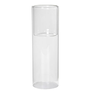 Large cylindrical glass candle holder – tall clear glass hurricane for pillar candles, available at Lily Bloom, Gorey, Ireland