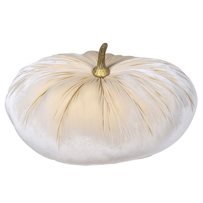 Decorative Cream Velvet Pumpkin - Extra Large - 1 only