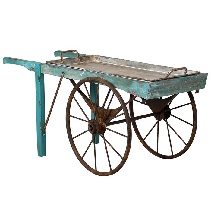 Distressed Blue Cart