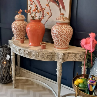Distressed Carved Console Table  www.lilybloom.ie
