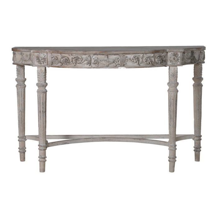 Distressed Carved Console Table