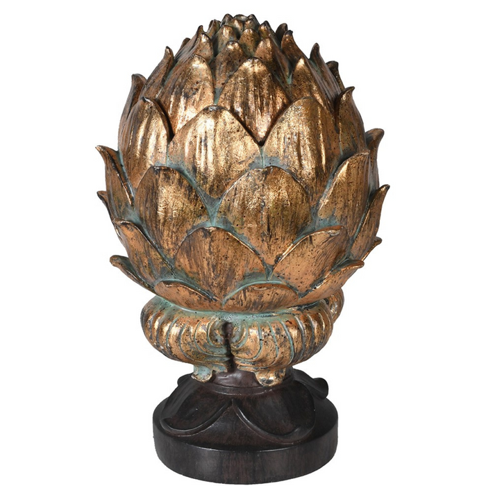 Distressed Gold Artichoke Jar