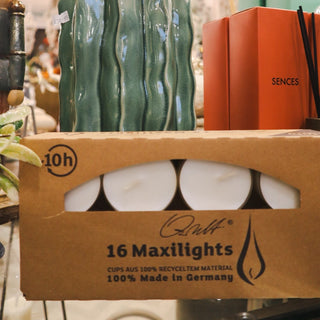 Caprice JUMBO tealights with extended burn time, perfect for glass lanterns and table styling – Buy online at www.lilybloom.ie