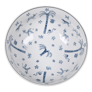 EdenBlue porcelain bowl with tropical palm and bird print in soft blue tones. Decorative use only. Available at Lily Bloom, Gorey, Ireland.