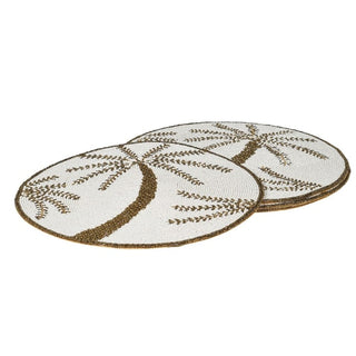 Set of 4 Palm Beaded Placemats