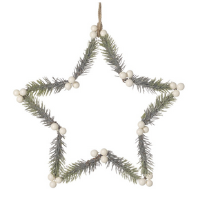 Fir & White Berry Hanging Star Christmas nationwide delivery www.lilybloom.ie