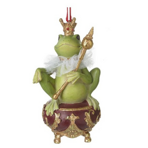 Frog Prince on Stool Christmas decoration nationwide delivery www.lilybloom.ie