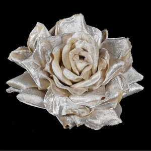 _Gold Faux Velvet Rose Clip Christmas Decor nationwide delivery www.lilybloom.ie
