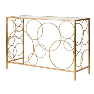 Gold Loop Mirror Top Console Table nationwide delivery www.lilybloom.ie