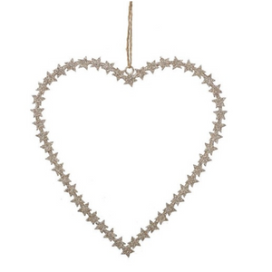 Gold Metal Heart Made Of Stars Christmas Decor nationwide delivery www.lilybloom.ie