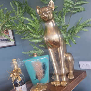 _Golden Sitting Sphinx Cat Ornament nationwide delivery www.lilybloom.ie (1)
