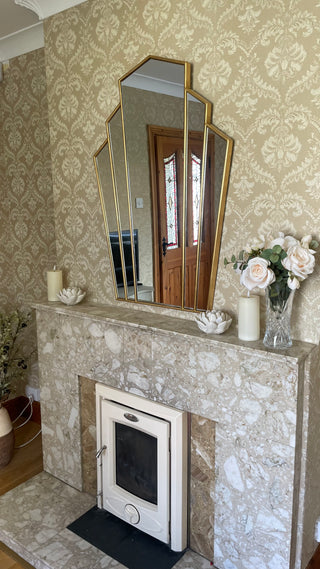 The Gresham Gold Art Deco Style mirror from www.lilybloom.ie