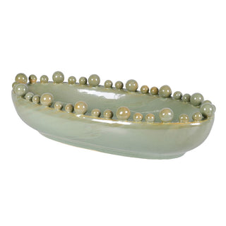 Sage Oval Ball Edge Bowl