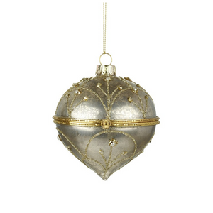 Hanging Glass Bauble With Gold Rim Christmas Decor nationwide delivery www.lilybloom.ie