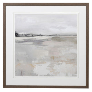 Hushed Waters – framed wall art inspired by still water and mist, available at Lily Bloom, Gorey, Ireland