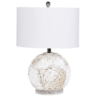 Seashell Lamp with Linen Shade