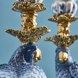 Isla – Blue & White Parrot Candle Holder