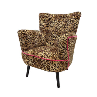 Zanzibar – Leopard Print Mango Wood Armchair