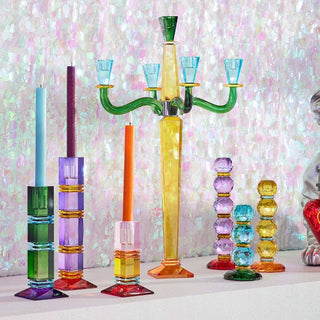 Valentina – Jewel Tone Crystal Glass Candle Holder