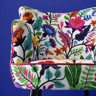 Jasper Multicoloured Floral Velvet Accent Chair