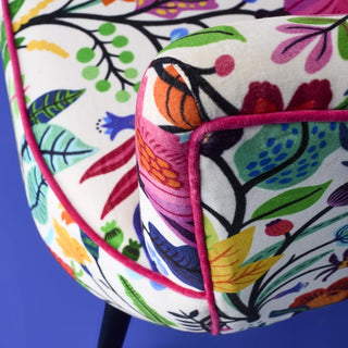 Jasper Multicoloured Floral Velvet Accent Chair