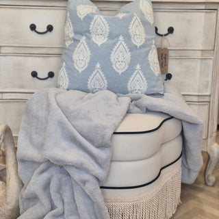 Faux Rabbit Fur Throw Silver