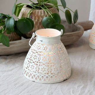 Antique Cream Lantern with pattern