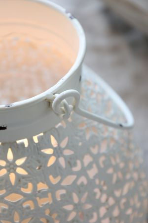 Antique Cream Lantern with pattern