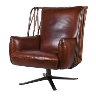 Leather Aire Armchair with Rope Back