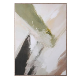 Abstract Green Colours Framed Canvas
