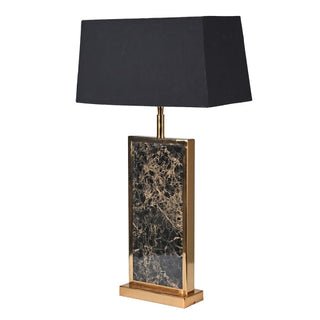 Black and Gold Lamp with Marble Effect and Black Shade