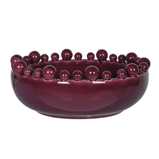 Burgandy Ball Edge Bowl
