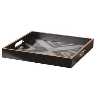 White and Black Square Tray