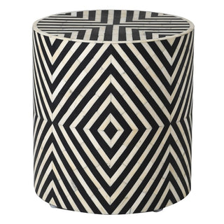 Matrix Bone Inlay Round Side Table