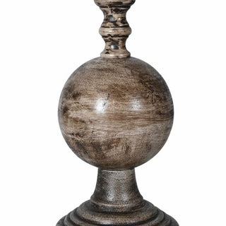 Finial Table Lamp with Fennel Green Linen Shade