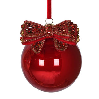 Red Rhinestone Bow Bauble