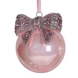 Pink Rhinestone Bow Bauble