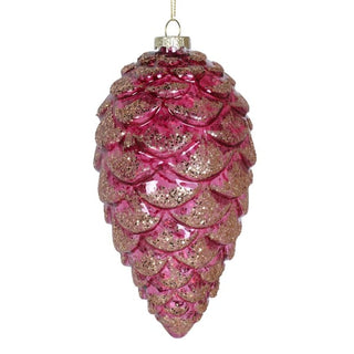Magenta Glitter Pinecone